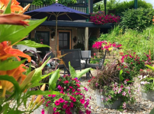 Patio with Flowers- Lyndon VT