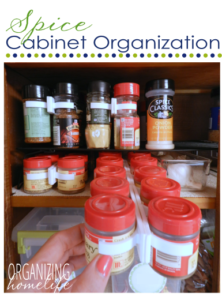 Spices in a cabinet