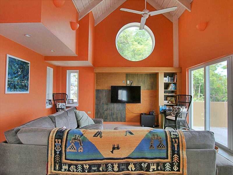orange living room walls