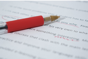 red pen with edits