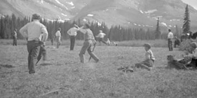 men fighting in a field