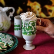 3 Leaf Clover cookies with malt in a St. Patrick's mug